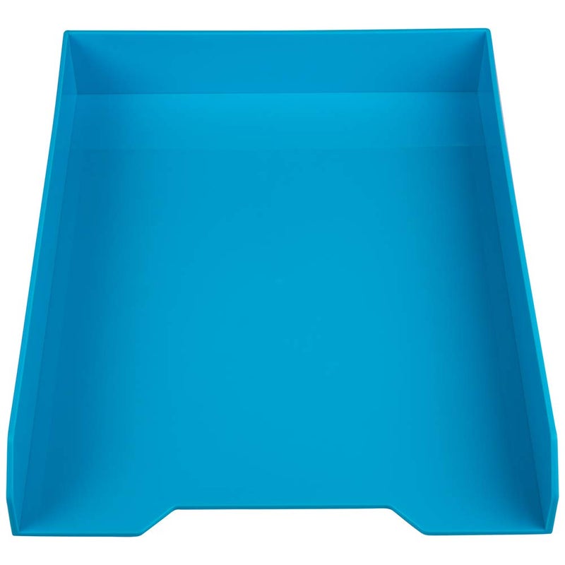 JAM PAPER Stackable Paper Trays - Blue - Desktop Document, Letter, & File Organizer Tray - 2/Pack - Image 2